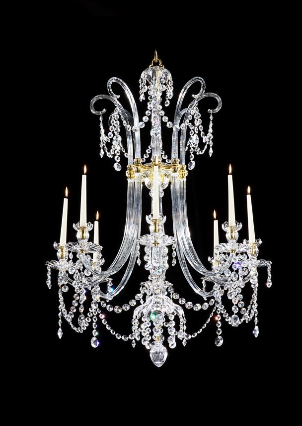 Moses Lafount - A PAIR OF GEORGE III SIX LIGHT ORMOLU MOUNTED CUT GLASS CHANDELIERS | MasterArt